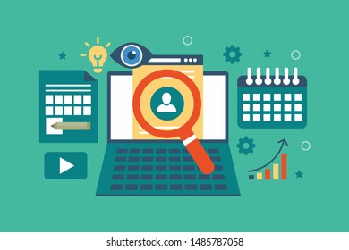 Social media strategy, social network business marketing vector banner with icons 