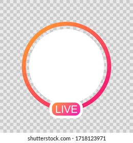Social media streaming frame on transparent background. Vector