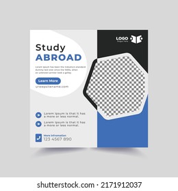 social media Study abroad modern post template