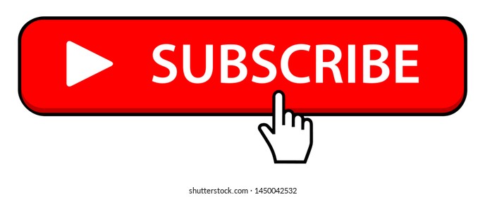 Social media subscribe button with mouse hand pointer click it