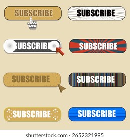 Social Media Subscribe Button Set, Version 1.