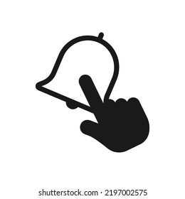 Social media subscription button. Subscribe to the video channel, blog and newsletter. Red button with hand cursor for subscription. Flat style. Vector illustration