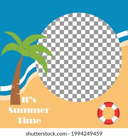 social media summer theme frame