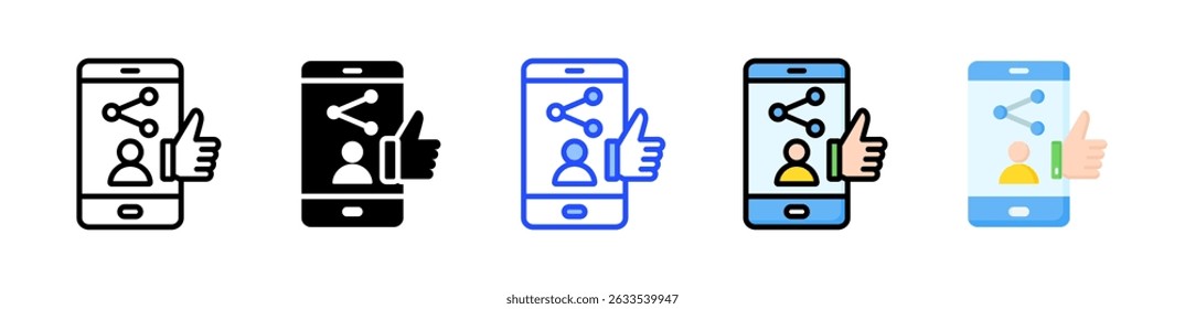 Social Media Support Icon Collection With Multiple Styles