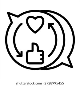 Icono de sincronización de redes sociales - Estilo de iconos de contorno negro para contabilidad y negocios