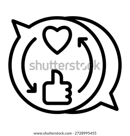 Social Media Sync Icon - Black Outline Icons Style For Accounting and Business