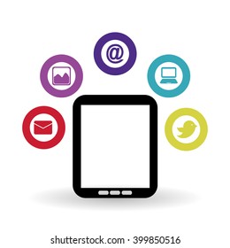 Social media and tablet design, vector illustration