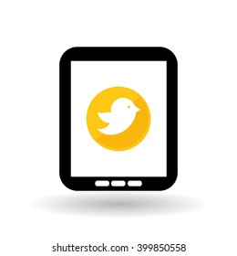 Social media and tablet design, vector illustration