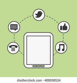 Social media and tablet design, vector illustration