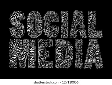 Social Media Tag Cloud Typographic Illustration