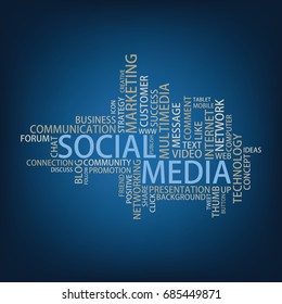 Social Media Tag Cloud, vector