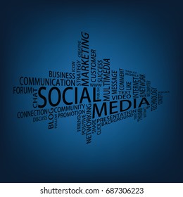 Social Media Tag Cloud, vector