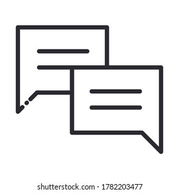social media talk bubbles digital internet network communicate technology line style icon vector illustration