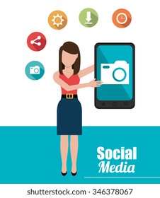 Social media and technology graphic design, vector illustration