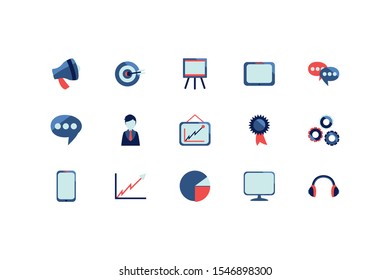 social media and technology icon set pack, High Quality variety symbols Vector illustration