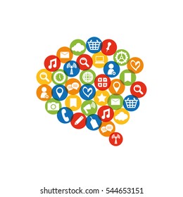 Social media technology icon vector illustration graphic design