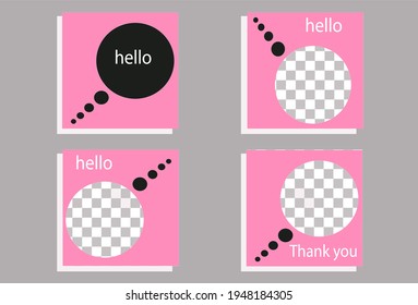 social media tempale with pink background