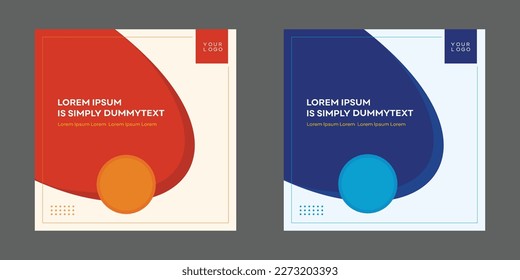 Social media Template _ Digital Post Vector Red Blue Background
