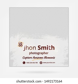 Social media template, abstract social media design vector for ads photographer, ads design for wedding photography