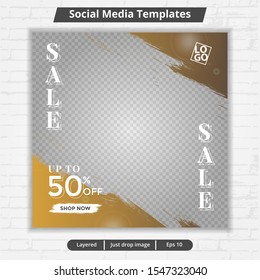 Social media template, abstract social media design vector for ad, web banner ad