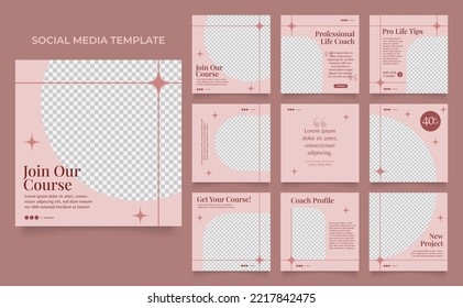 social media template banner blog personal coach promotion. fully editable post sale poster. trainer course vector background