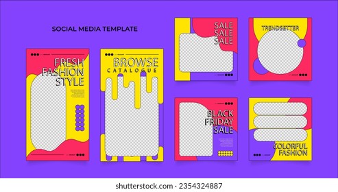 social media template banner blog fashion sale promotion. fully editable square post frame puzzle organic sale poster. fresh yellow element shape vector background