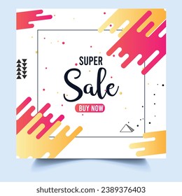 social media template banner blog fashion sale promotion for online store. square post banner organic sale poster. vector illustration