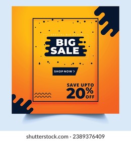 social media template banner blog fashion sale promotion for online store. square post banner organic sale poster. vector illustration