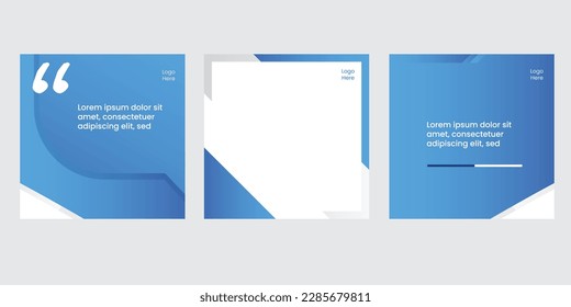 Plantilla de Social Media o banner o folleto o presentación para marketing digital o negocios corporativos usando minimalismo diseño moderno sin fisuras con estilo de color azul gradiente 