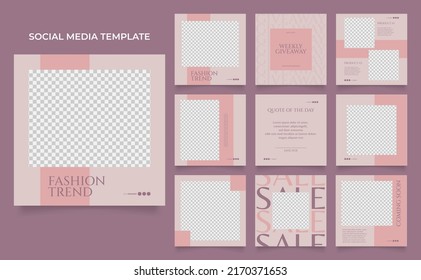 social media template banner fashion sale promotion. fully editable square post frame puzzle organic sale poster