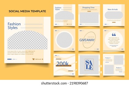 social media template banner fashion sale promotion. fully editable square post frame puzzle organic sale poster