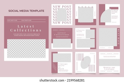 social media template banner fashion sale promotion. fully editable square post frame puzzle organic sale poster