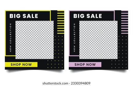 social media template banner fashion sale promotion. fashion sale social media post design template