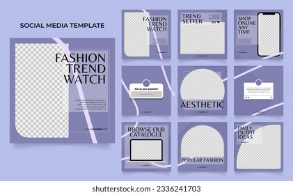 social media template banner fashion sale promotion. fully editable square post frame puzzle organic sale poster.	