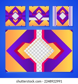 Social media template banner promotion. set background abstract with yellow and blue.