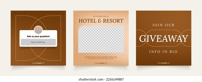 social media template banner travel and vacation service promotion. fully editable square post frame puzzle organic sale poster