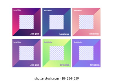 social media template with beautiful gradient design, minimalist concept, eps 10