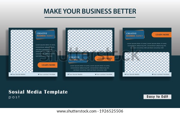 social media template in blue color, for creative
business agencies, usable for social media, flyers, banners and web
ads. Eps 10

