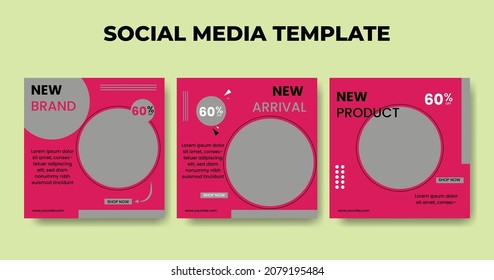 social media template with a bright pink color, a work created to provide a solution for a product that many people want to develop, in other words, develop a business to be able to compete digitally 