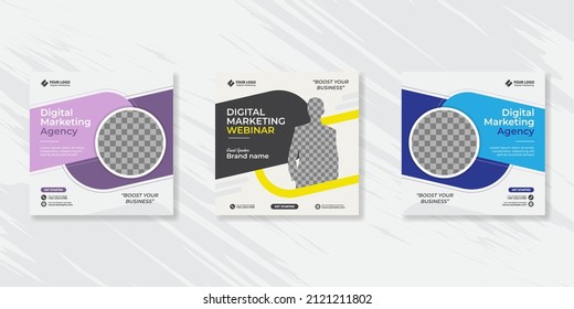 Social media template business agency for digital marketing and business sale promo. banner offer. promotional mockup photo vector frame