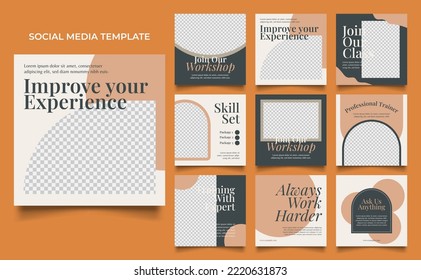 Social media template business agency for digital marketing and business sale promo. furniture or fashion advertising. banner offer. promotional mockup photo vector frame