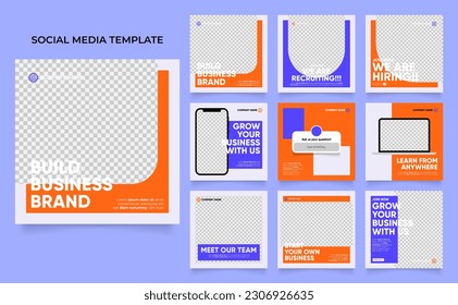 Social media template business agency for digital marketing and business sale promo. furniture or fashion advertising. promotional banner vector frame