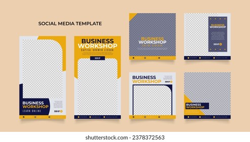 Social media template business agency for digital marketing and business sale promo. furniture or fashion advertising. promotional banner vector frame