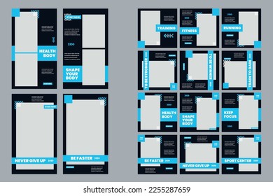 plantilla de medios sociales para plataforma de negocio gimnasio formato vector eps10