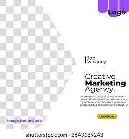 social media template for creative marketing agency job vacancies