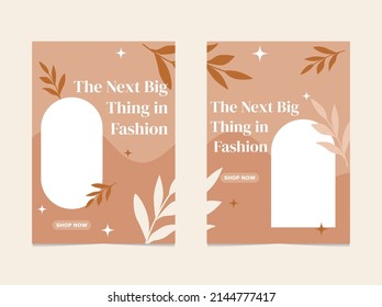 Social media template and creative posts Vector set. Background template with copy space for text and design images with abstract colored shapes, line art,Poster,Banner,fashion