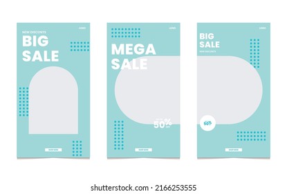 Social media template and creative posts Vector set. Background template with copy space for text and design images with abstract colored shapes, line art,Poster,Banner,fashion