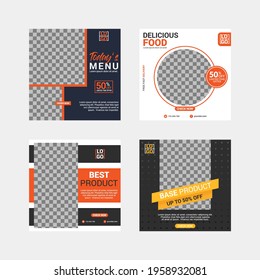 Social media template, culinary theme. Suitable for online stores in promoting a product or brand