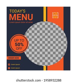 Social media template, culinary theme. Suitable for online stores in promoting a product or brand
