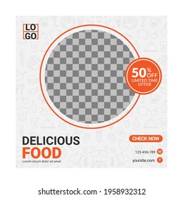 Social media template, culinary theme. Suitable for online stores in promoting a product or brand